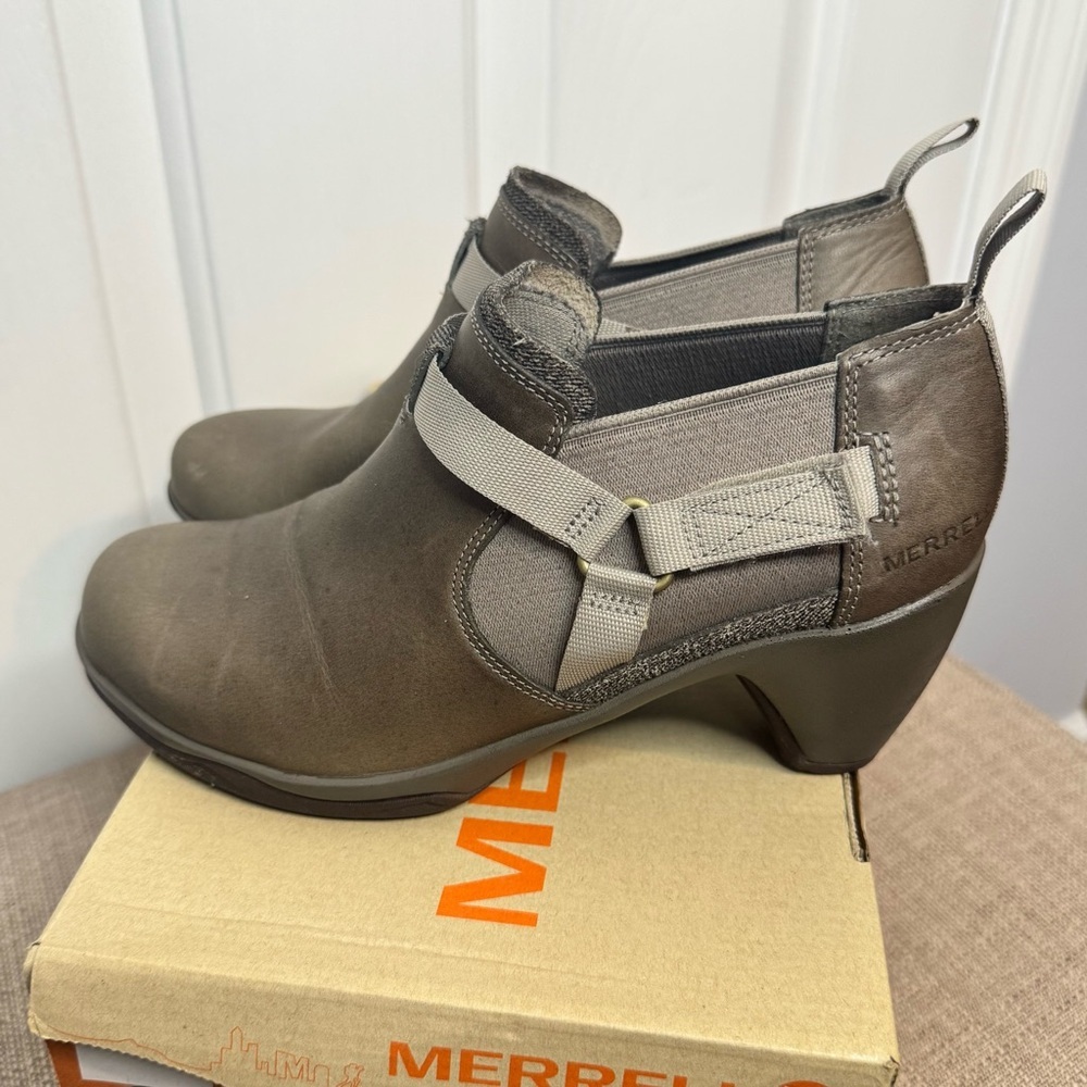 Merrell Evera Rush Women's Gray Leather Shoes Boots Aluminum size 7 - Picture 7 of 9